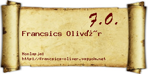 Francsics Olivér névjegykártya