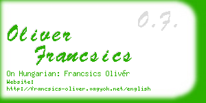 oliver francsics business card