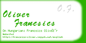 oliver francsics business card